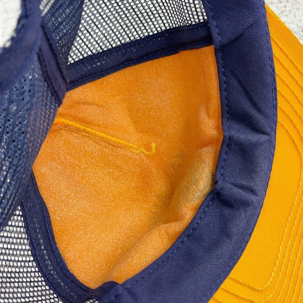 Vintage Lions Club‎ Trucker Hat Cap Made In USA 80s 90s Yellow Blue Kaukauna